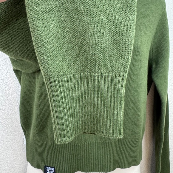 Zumie Lurking Class by Sketchy Tank Spider Web Green Crop Sweater Sz. Small S - Picture 6 of 12